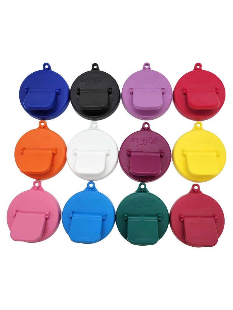 Beverage Buddee Can Cover - Can Cover For Standard Size Soda/Beer/Energy Drink Cans - Made In The USA - BPA-PCB Free - Assort Colors (Plain - 12 Pack) - Image 1